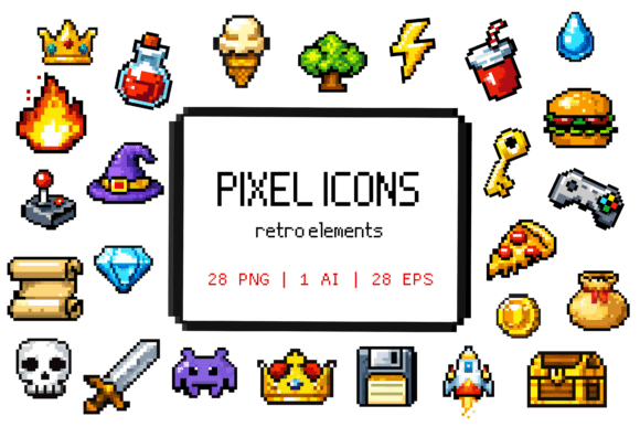 28 Pixel Game Icons 8bit Arcade: A Practical Resource for Game Designers and Digital Creators