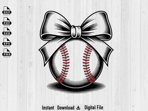 Baseball Coquette Bow SVG for Game Day: A Versatile Design for Fans and Creators