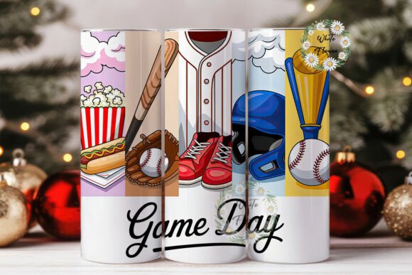 Baseball Game Day 20oz Tumbler Wrap – A Customizable Design for Fans and Collectors