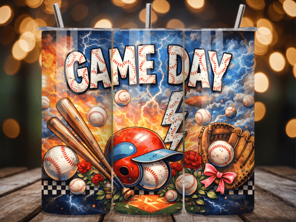 Baseball Game Day Sports Tumbler Wrap