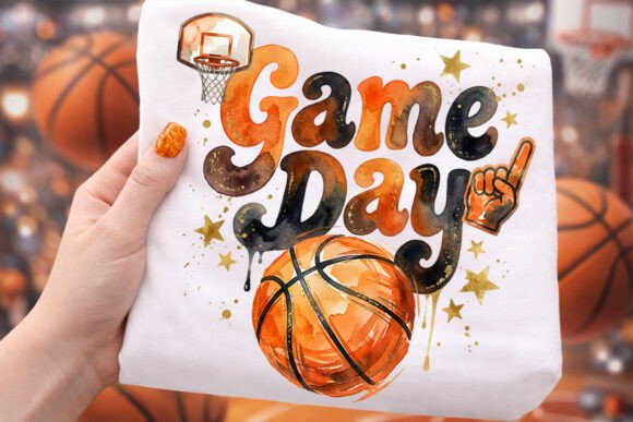 Brushstroke Basketball Game Day PNG: Elevate Your Sports Merchandise