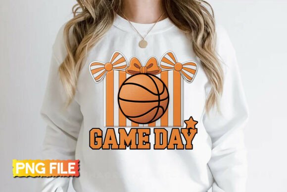Faux Yarn Game Day Preppy Basketball PNG: A Playful Design Asset