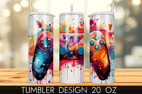 Game Controller Gaming Gamer Tumbler Design for Sublimation
