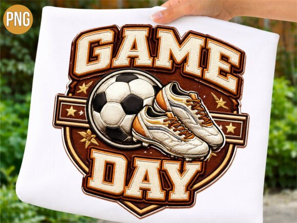 Game Day Soccer Ball Cleats Badge PNG: A Modern Design Asset for Creative Professionals