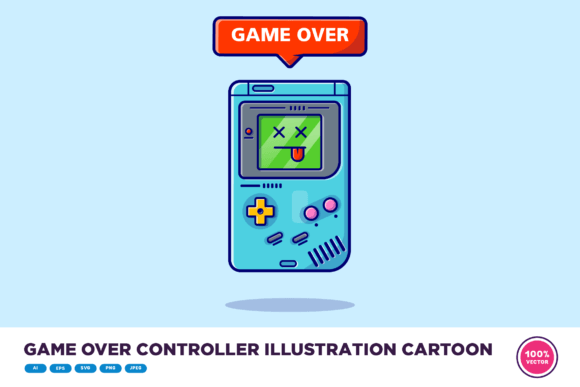 Game Over Controller Illustration: A Versatile Design Asset