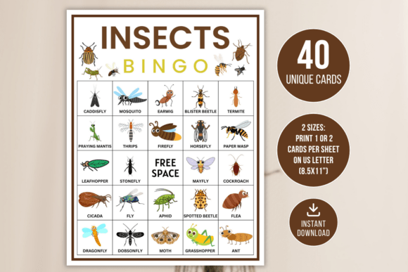 Insects Bingo Game Printable Kids Fun: A Practical Tool for Engaging Science Learning