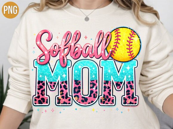 Leopard Softball Mom Glitter Game Day: A Bold Design Asset
