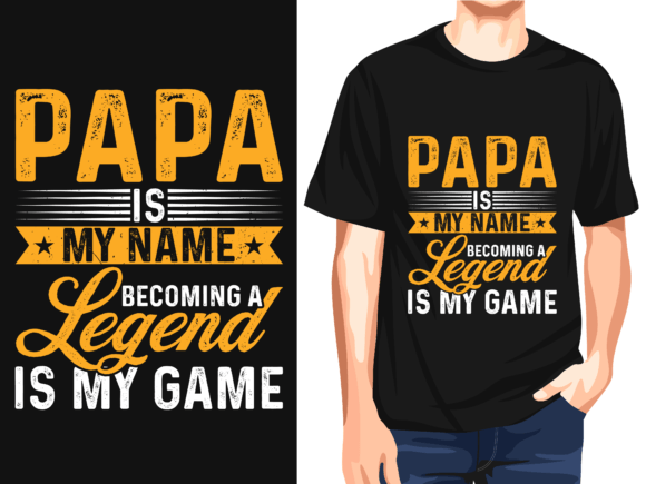 Papa Is My Name My Game Vector T-Shirt: A Versatile Design for Creative Merchandise