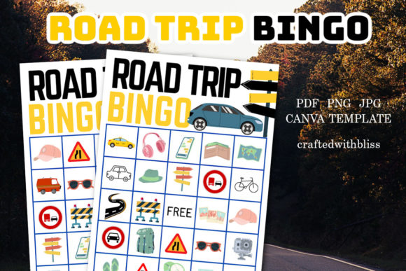 Road Trip Bingo Game for Kids 20 Cards