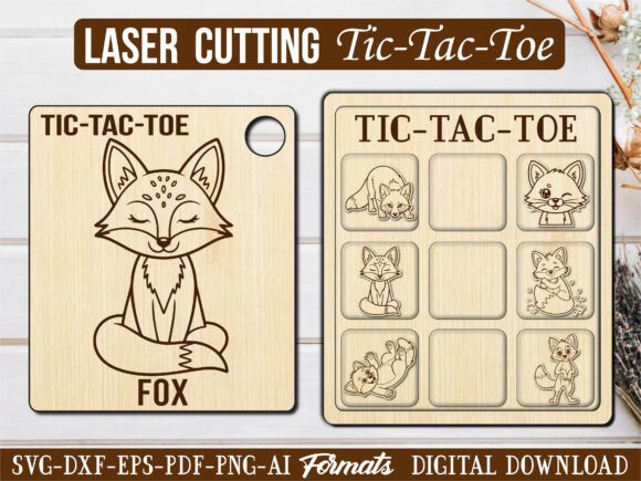 Sleeping Fox Tic Tac Toe Puzzle Game: A Modern Laser Cut Twist on a Classic Favorite