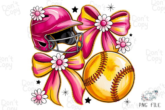 Softball Coquette: Game Day Softball PNG for Creative Projects