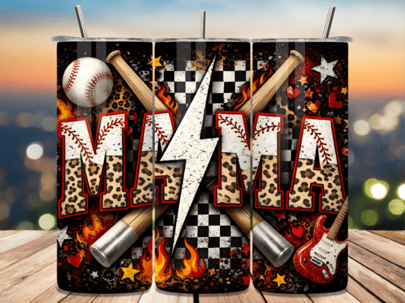 Transform Your Tumbler Game with the Leopard Baseball Rock Mama Design