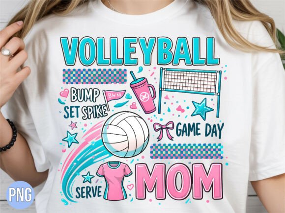 Volleyball Mom Game Day Sport PNG SHIRT – Creative Design for Print on Demand