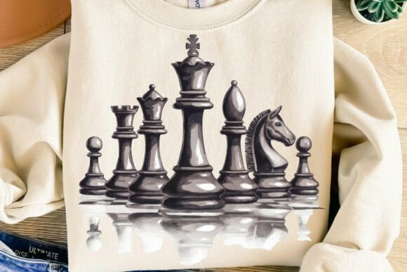 Watercolor Chess Board Game PNG